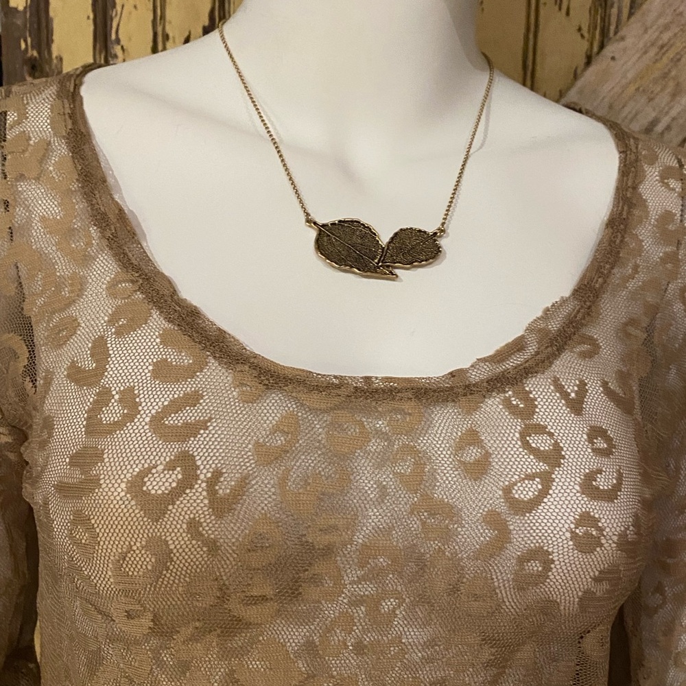 Umgee Sheer leopard layering top blouse NWOT